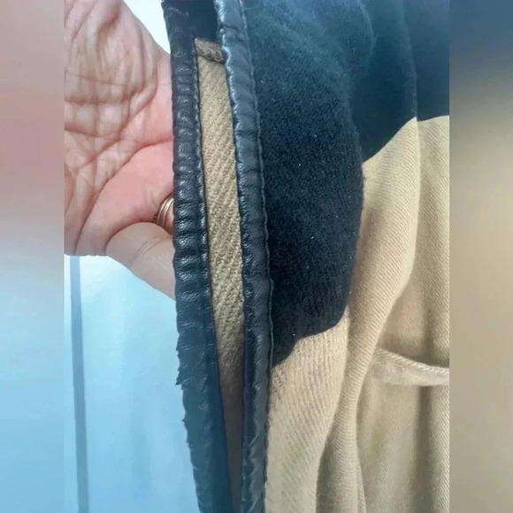 14th & union women's cape jacket, Faux Leather Trimmed One Size - Picture 6 of 11